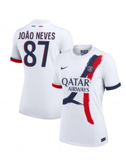 Paris Saint-Germain Joao Neves #87 Replika Borta Kläder Dam 2024-25 Kortärmad